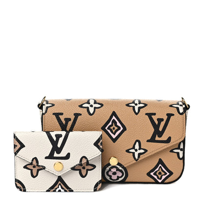 Louis Vuitton Monogram Wild At Heart Felicie Strap & Go Arizona Creme 1 of 8