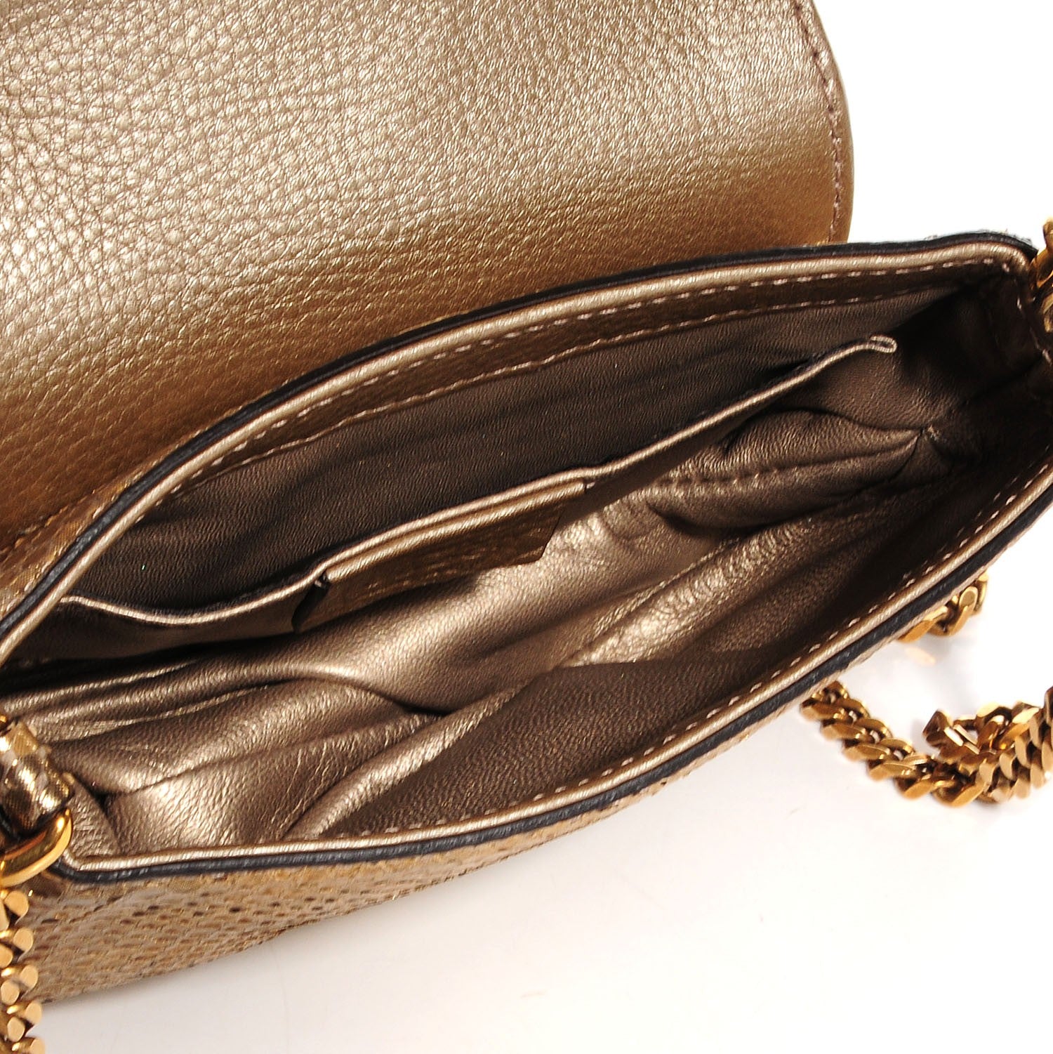 Gucci Python Small 1973 Chain Shoulder Bag Gold 5 of 7