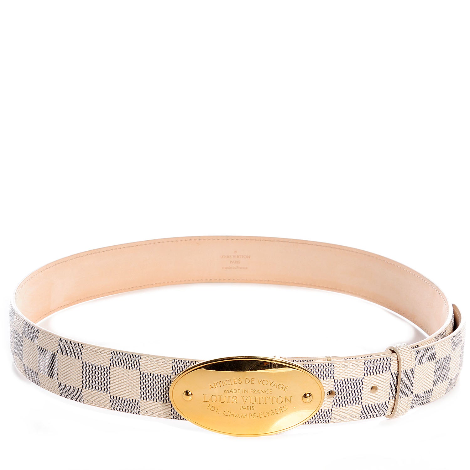 Louis Vuitton Damier Azur Voyage Belt 85 34 1 of 7
