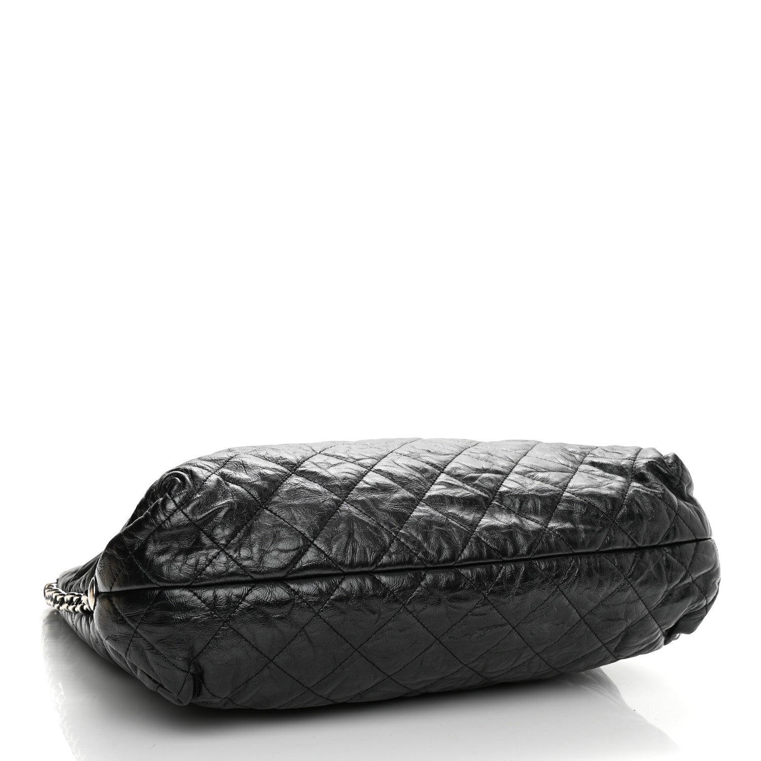 Chanel Metallic Crackled Calfskin Quilted Large Big Bang Hobo Black 3 of 9