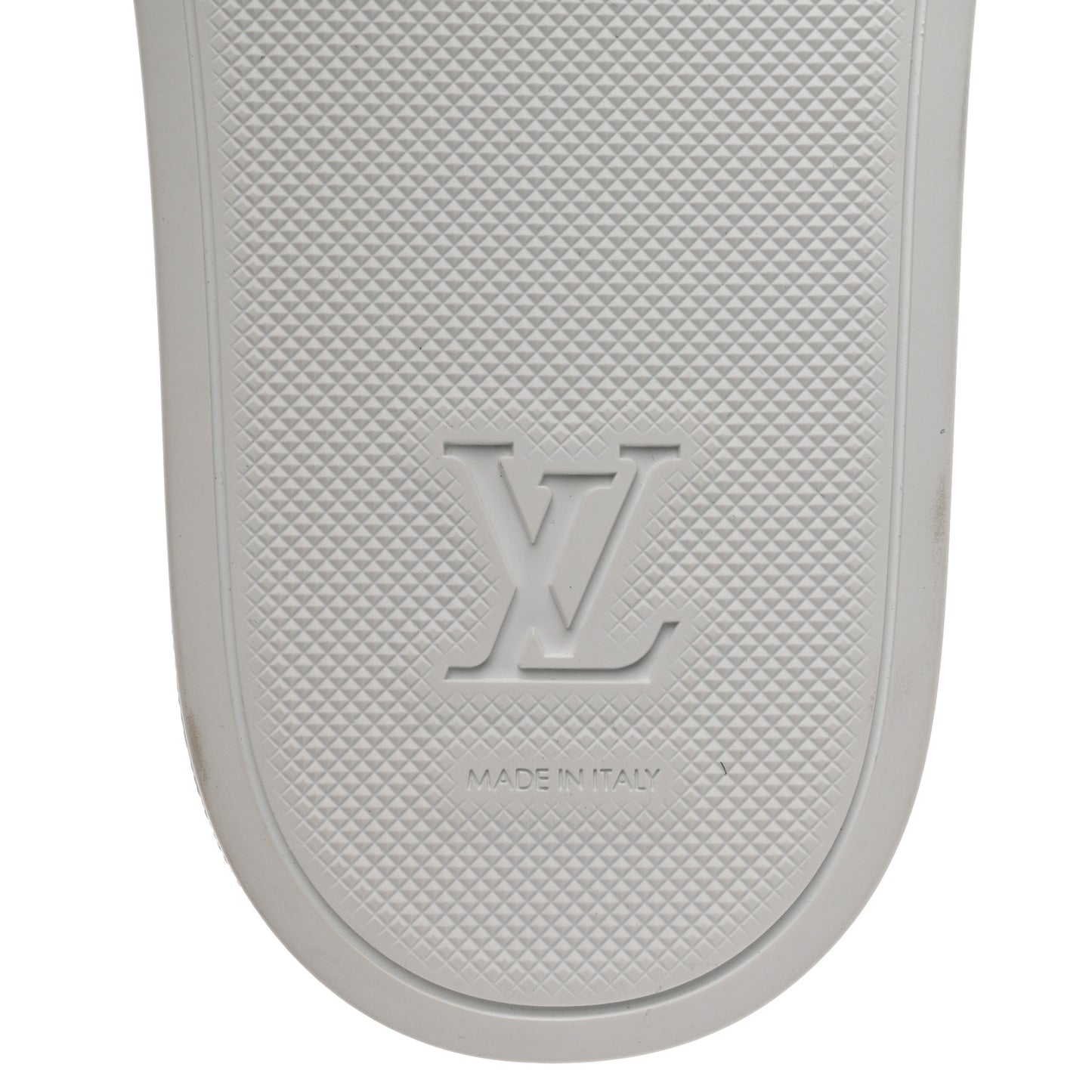 Metallic Rubber Embossed Monogram Mens Waterfront Mules 9