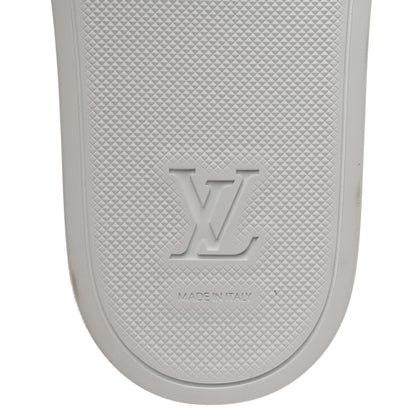 Louis Vuitton Metallic Rubber Embossed Monogram Mens Waterfront Mules 9 8 of 8