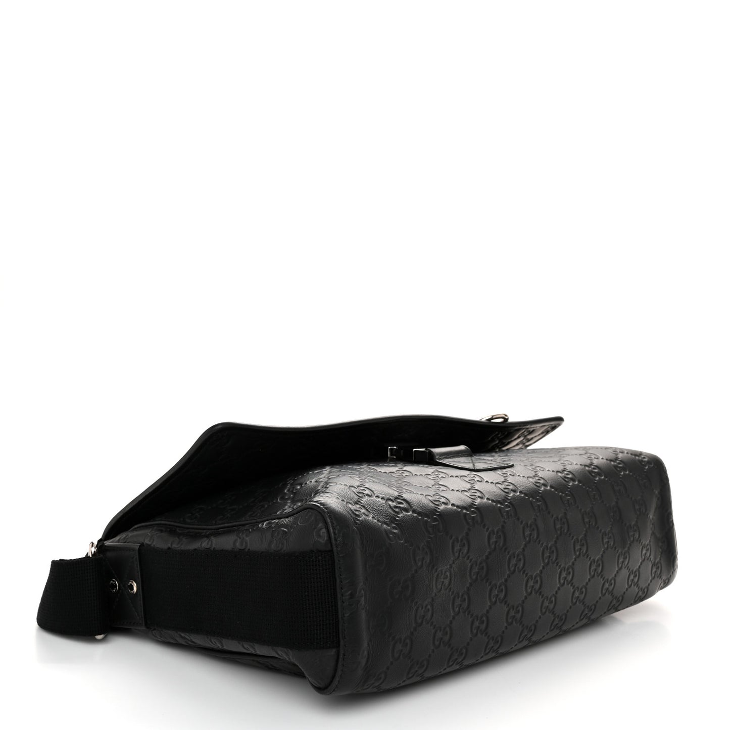 Rubber Guccissima Medium Messenger Bag Black