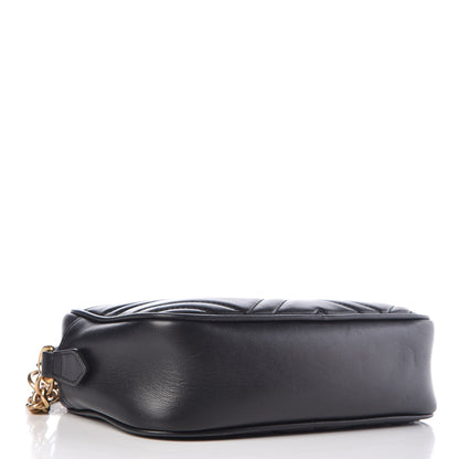 Gucci Calfskin Matelasse Small GG Marmont Chain Shoulder Bag Black 4 of 8