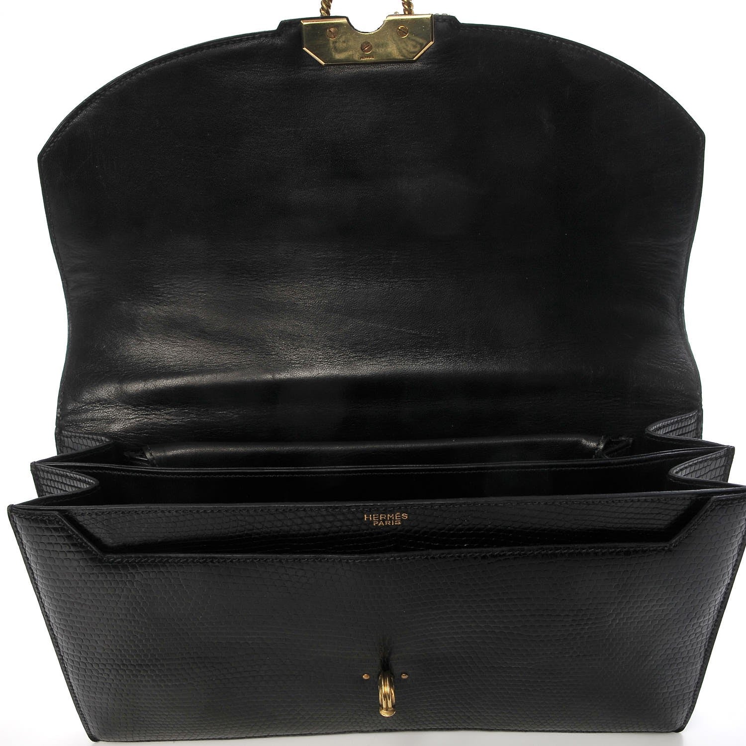 Hermes Lizard Sac Cordeliere Black 21 of 22