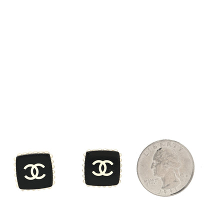 Chanel Resin Pearl Square CC Earrings Black 2 of 4