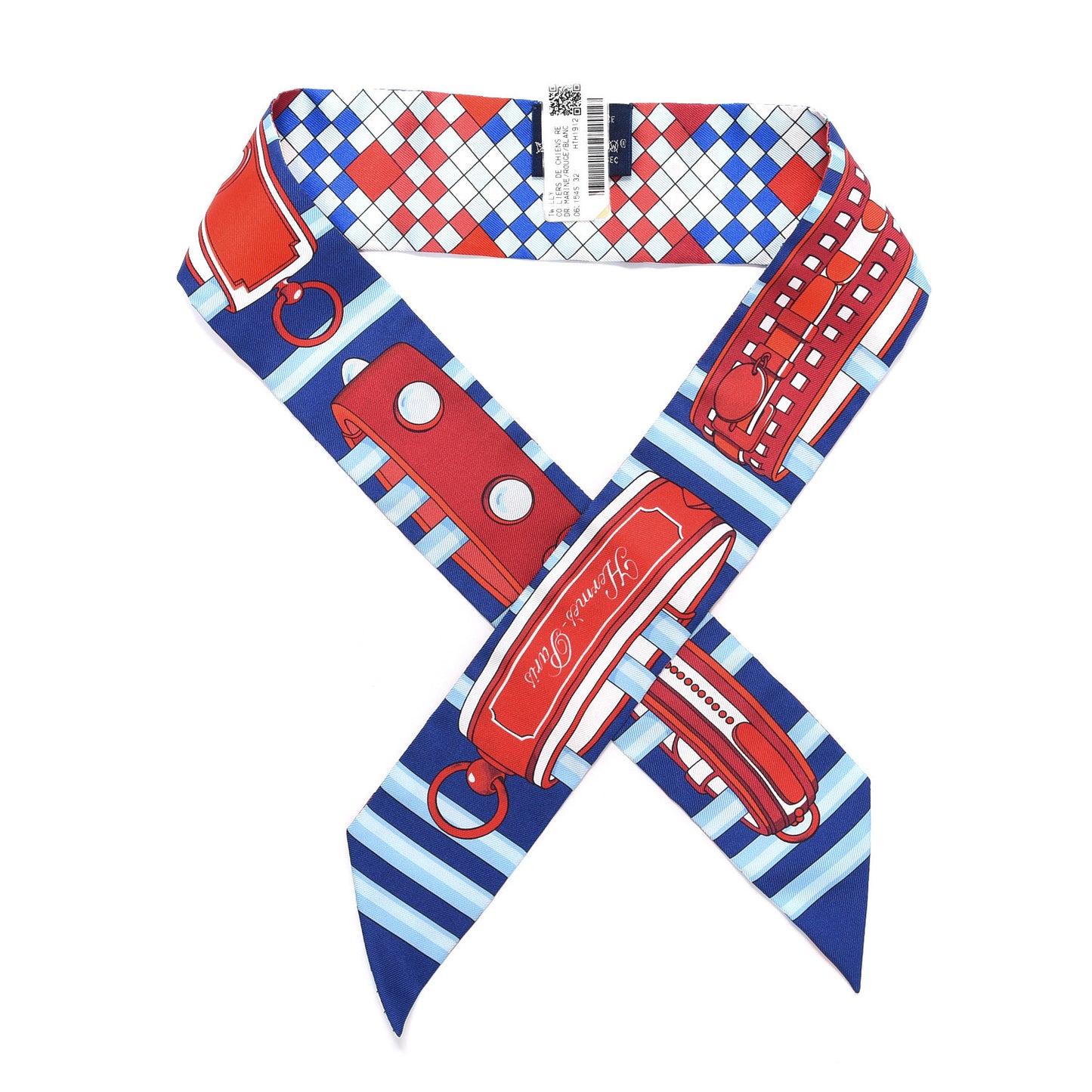 Silk Colliers de Chiens Remix Twilly Marine Rouge White
