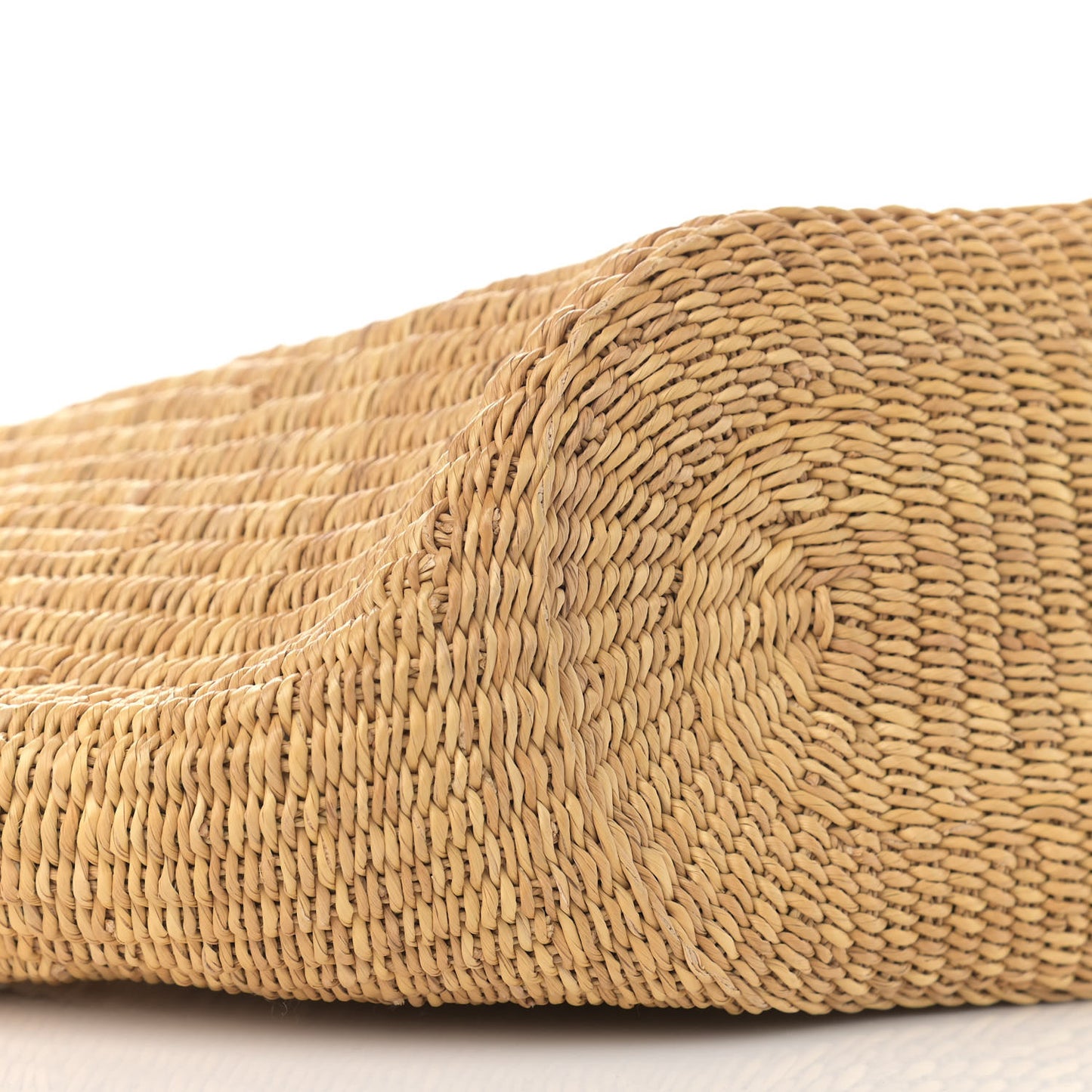 Calfskin Raffia Paulas Ibiza Small Basket Tote Bag Natural Tan