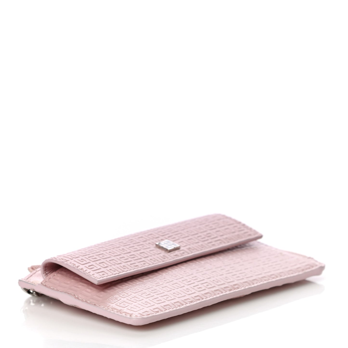 Calfskin Embossed 4G Zip Card Holder Blush Pink