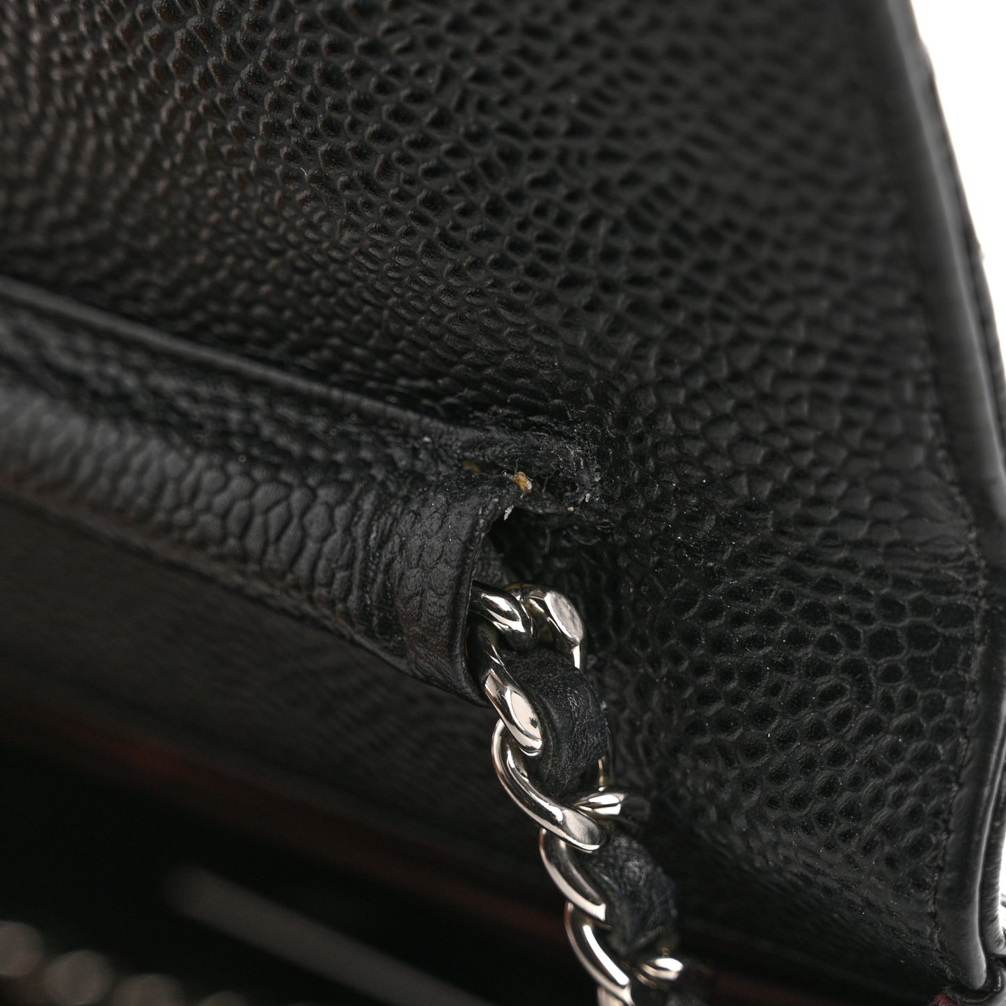 Caviar Quilted Wallet on Chain WOC Black