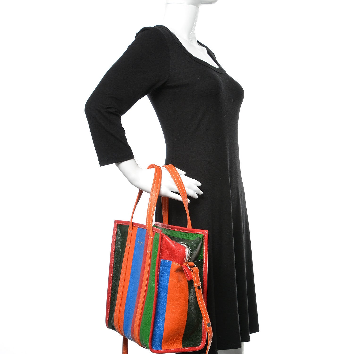Balenciaga Agneau Arena Multicolore S Bazar Shopper Tote Vert Emeraude Black 2 of 10