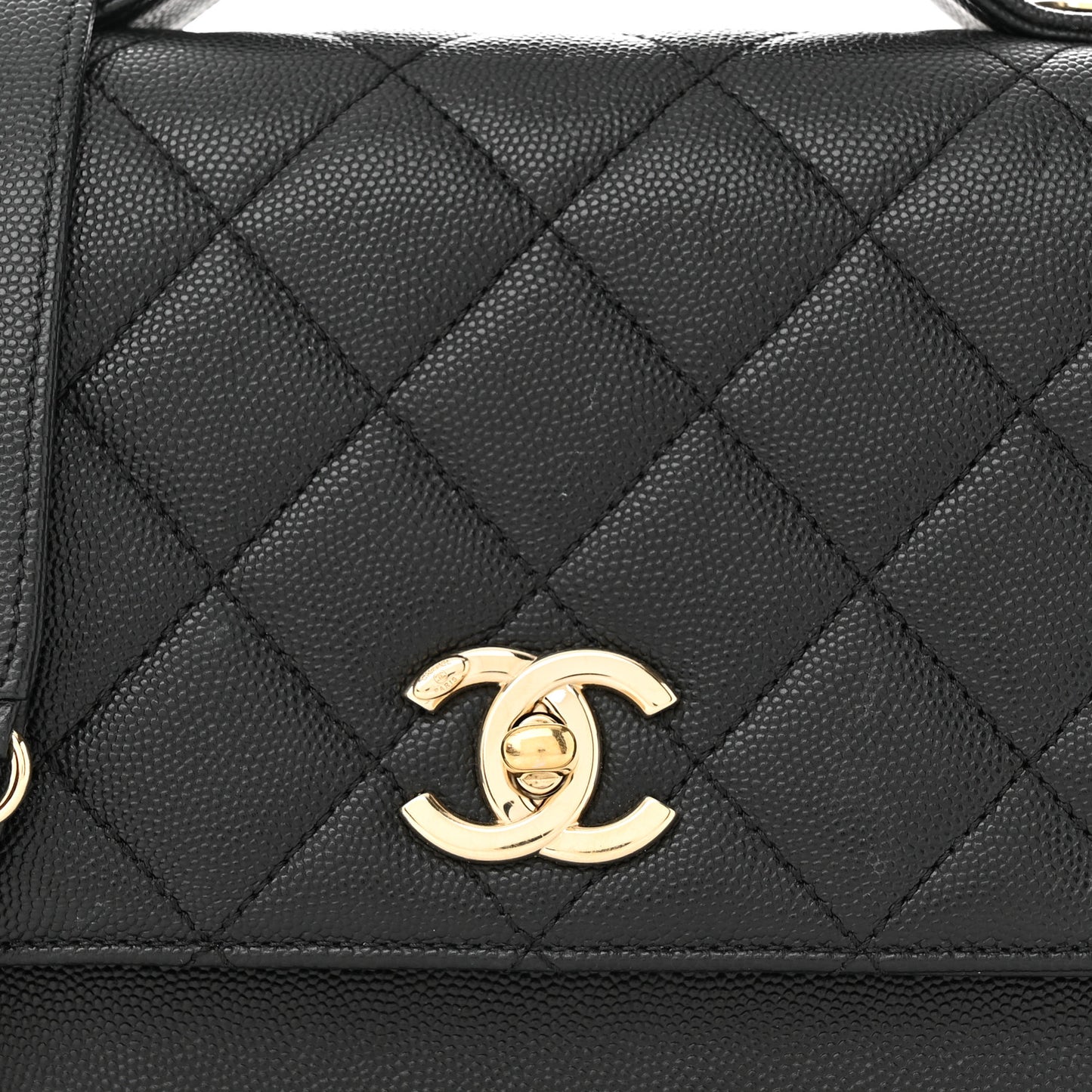 Caviar Quilted Medium Business Affinity Flap Black