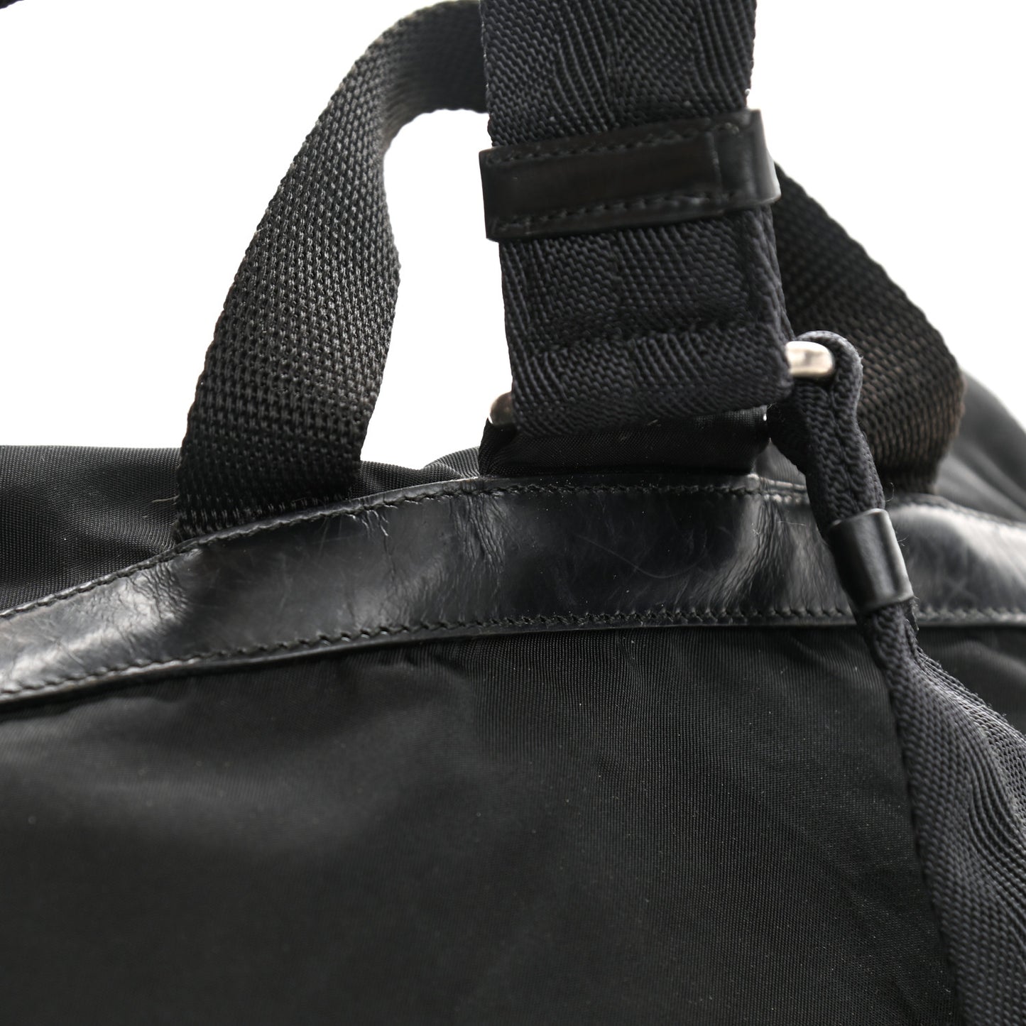 Tessuto Nylon Saffiano Medium Backpack Black