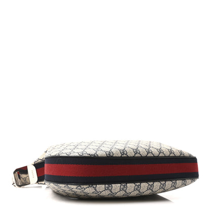 Gucci GG Supreme Monogram Textured Calfskin Web Large Attache Shoulder Bag Beige Blue 4 of 10