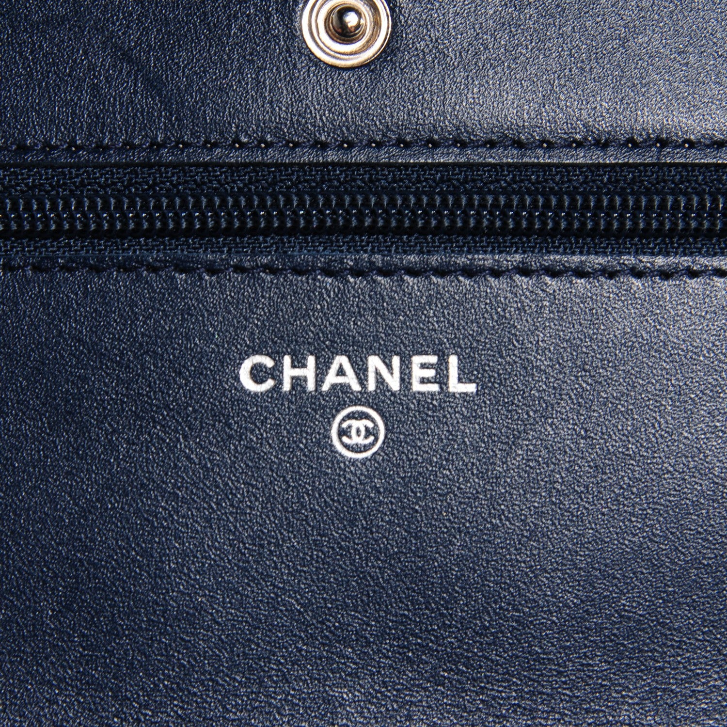 Chanel Calfskin Quilted Cambon Wallet On Chain WOC Navy 6 of 9