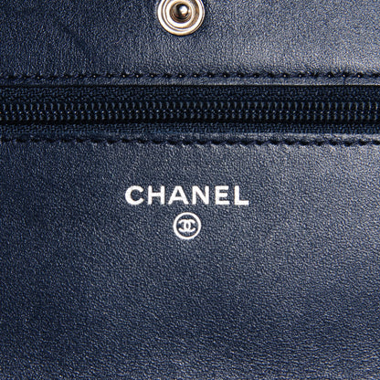 Chanel Calfskin Quilted Cambon Wallet On Chain WOC Navy 6 of 9