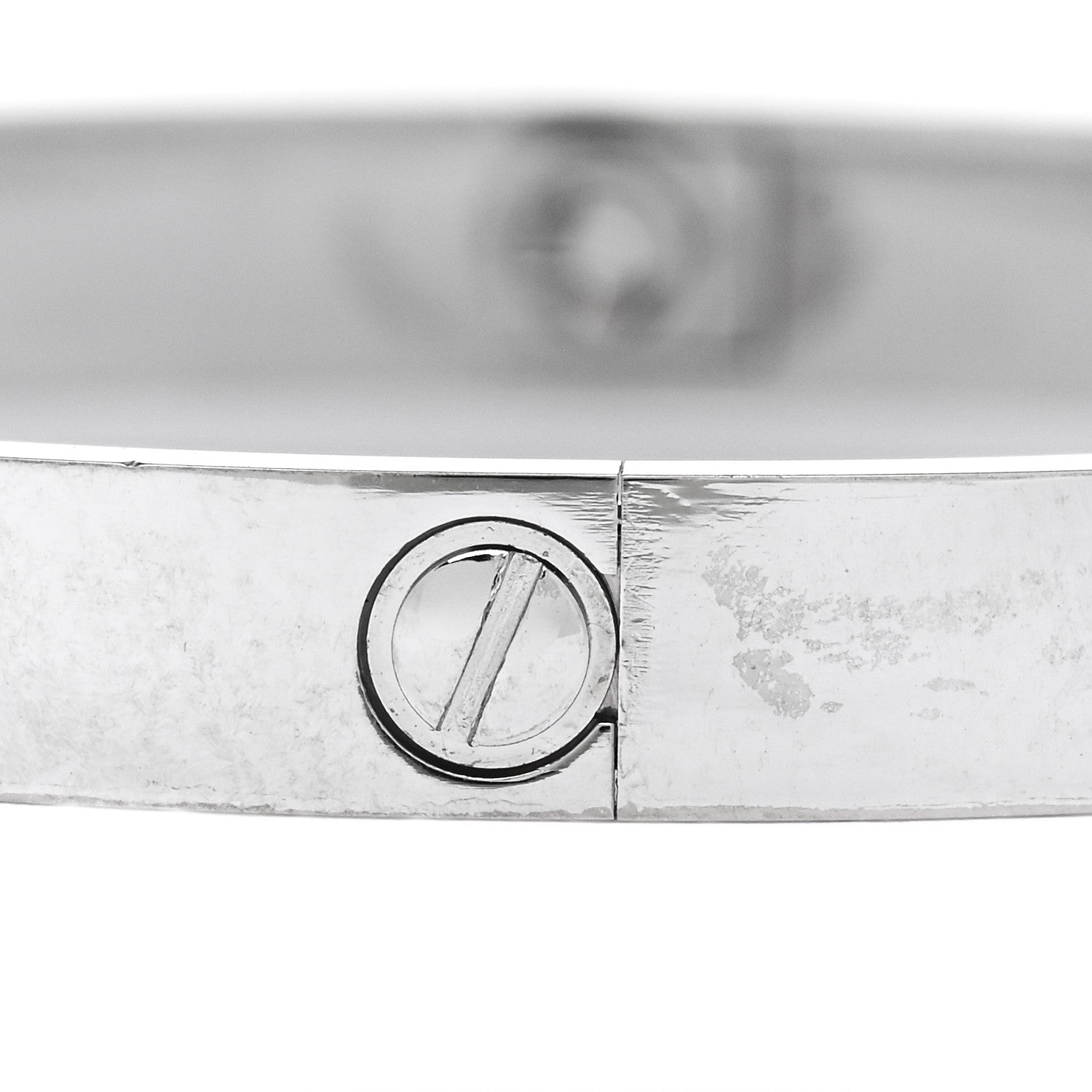 Cartier 18K White Gold 4 Diamond Love Bracelet 19 9 of 10