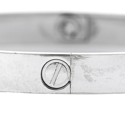 Cartier 18K White Gold 4 Diamond Love Bracelet 19 9 of 10