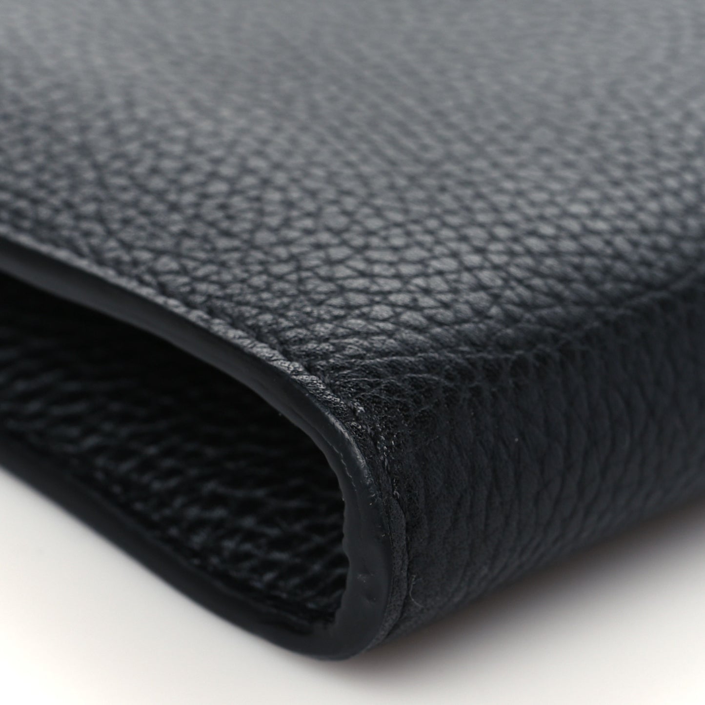Pebbled Calfskin Rockstud Flip Lock Clutch Wallet Black