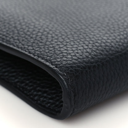 Valentino Garavani Pebbled Calfskin Rockstud Flip Lock Clutch Wallet Black 8 of 9