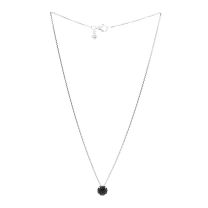 David Yurman Sterling Silver Black Onyx 8mm Petite Chatelaine Pendant Necklace 3 of 5