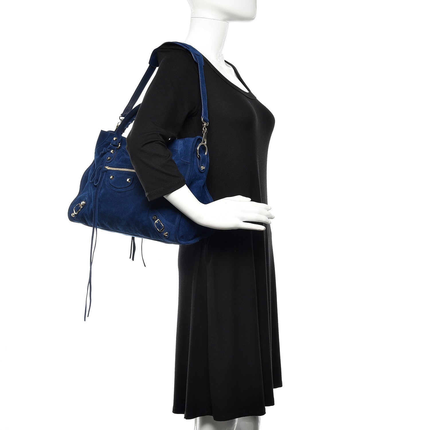 Balenciaga Baby Daim Suede Classic Gold Hardware City Bleu Pacifique 2 of 11