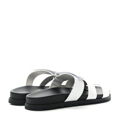 Hermes Calfskin Womens Chypre Sandals 39 White 4 of 9