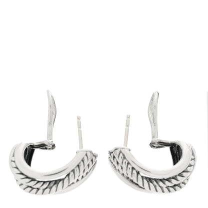 David Yurman Sterling Silver Crossover Shrimp Earrings 3 of 4