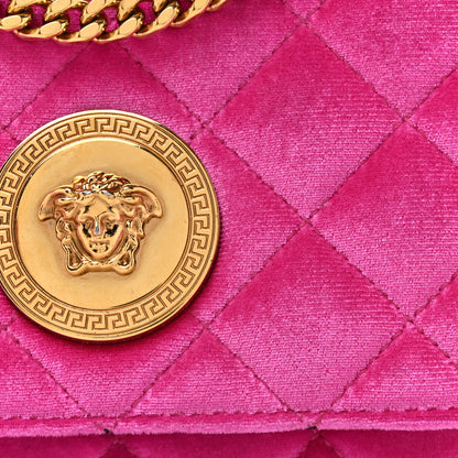 Versace Velvet Quilted Medusa Chain Crossbody Pink 7 of 11