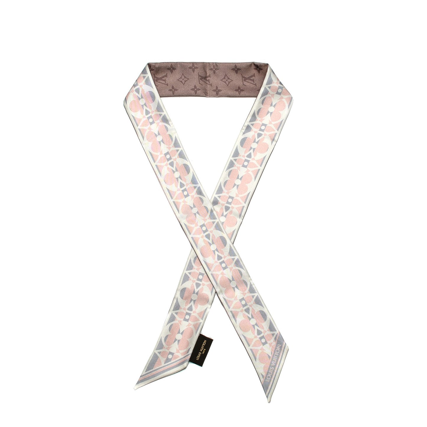 Silk Monogram Flower Ink BB Bandeau Light Pink