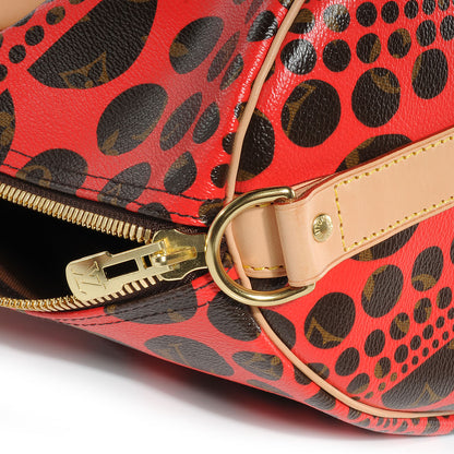 Louis Vuitton Monogram Kusama Pumpkin Dots Keepall Bandouliere 55 Red 7 of 7