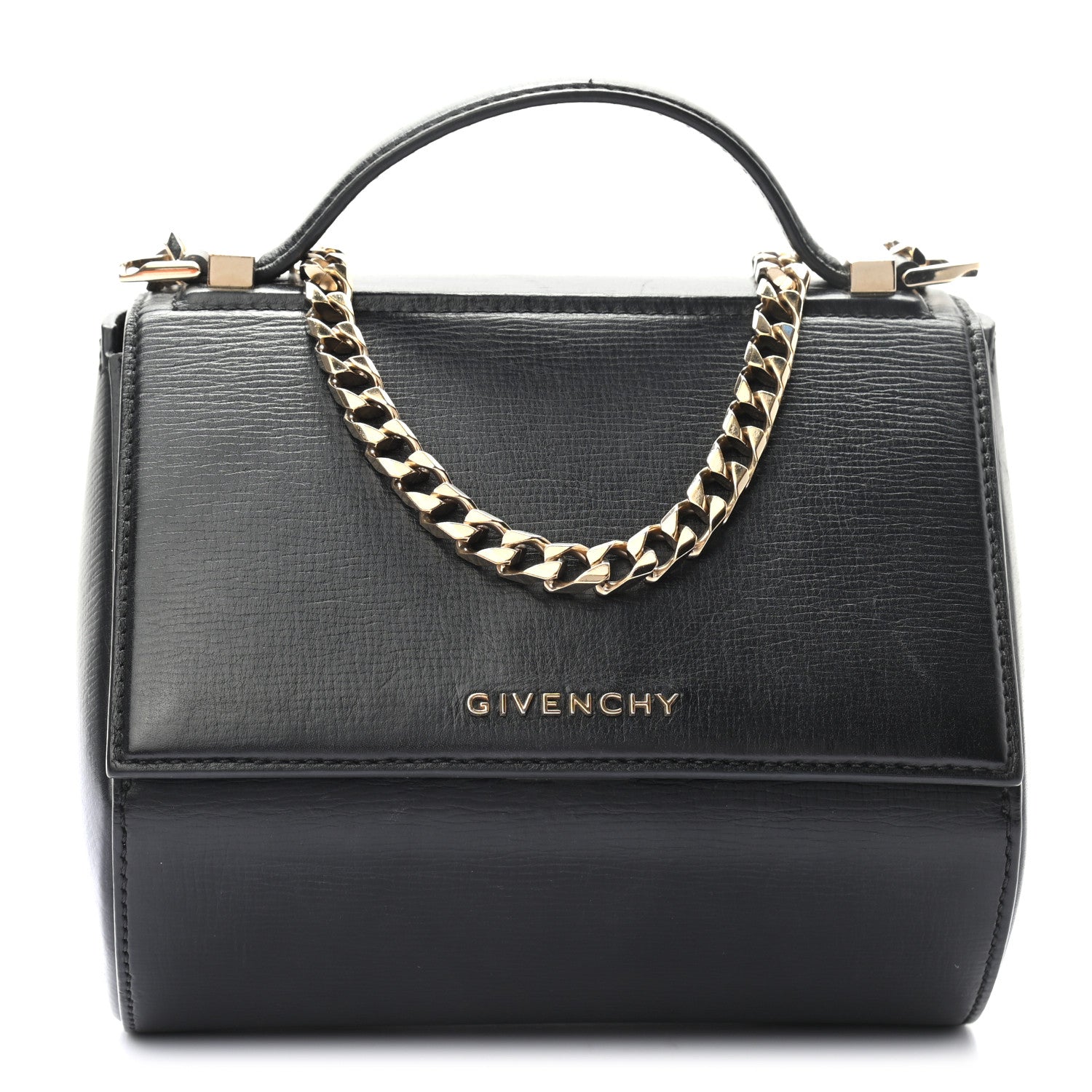 Givenchy Textured Calfskin Mini Pandora Box Chain Crossbody Bag Black 1 of 9