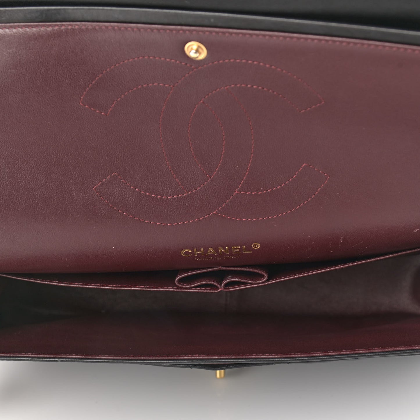 Lambskin Quilted Jumbo Double Flap Black