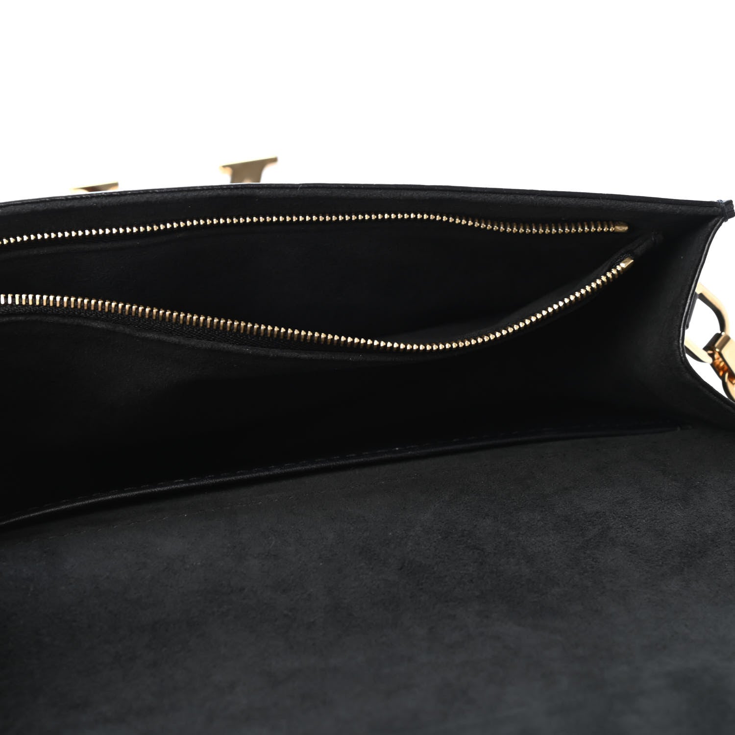 Louis Vuitton Calfskin Airy V Embossed Pochette Chain Louise GM Black 3 of 4