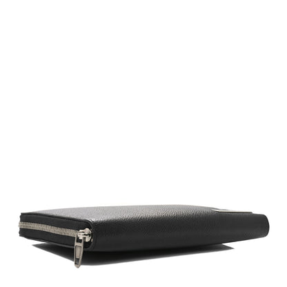 Balenciaga Grained Calfskin Zip Card Case Wallet Black 4 of 9
