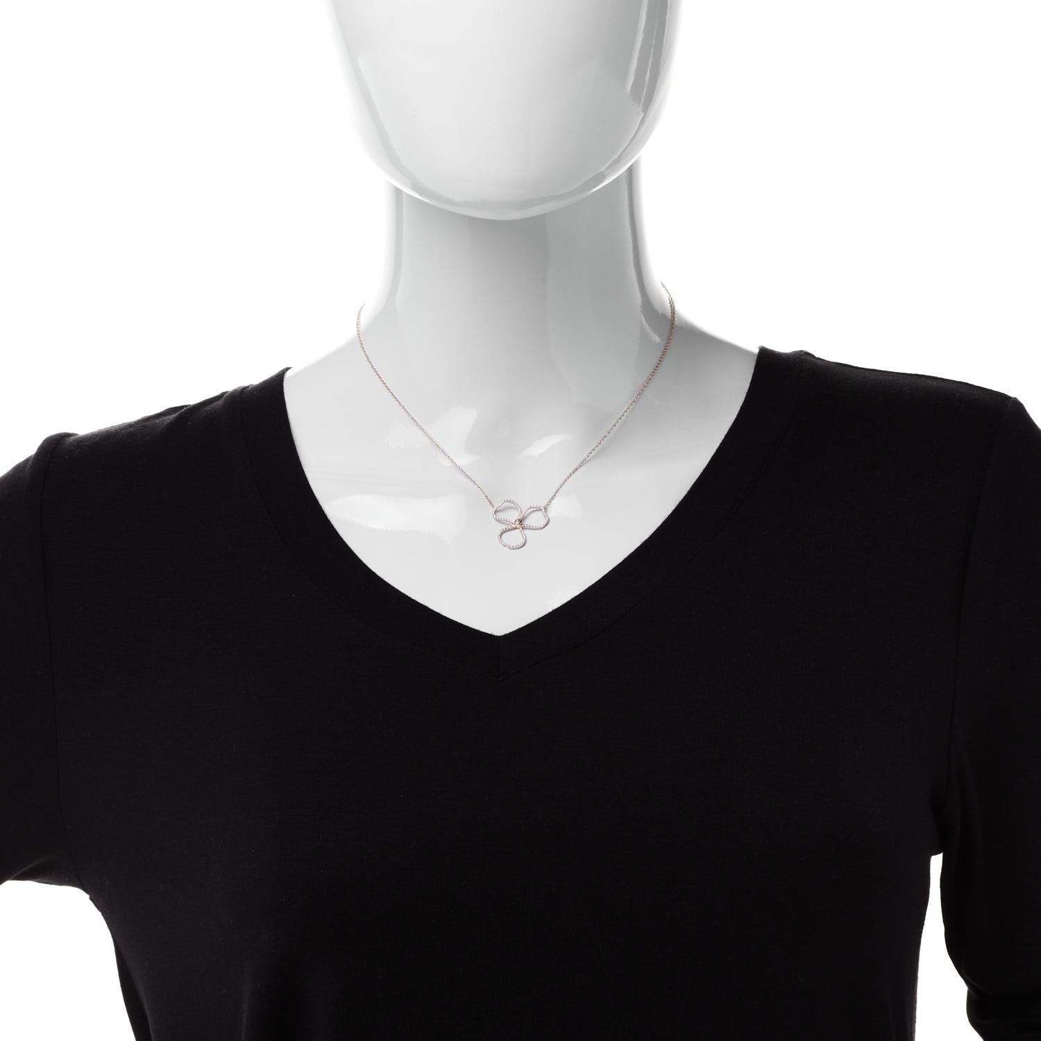 Tiffany 18K Rose Gold Diamond Open Flower Paper Flowers Pendant Necklace 2 of 5