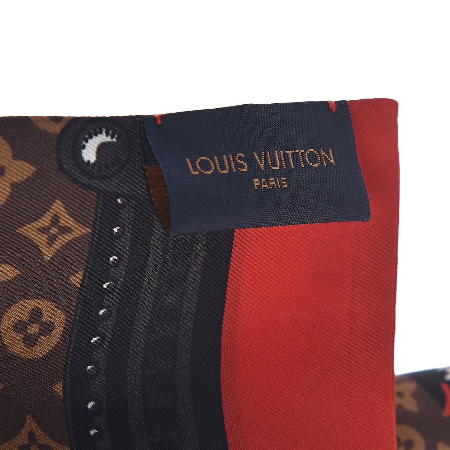 Silk Monogram Jaguar Animalle Bandeau Scarf Marron