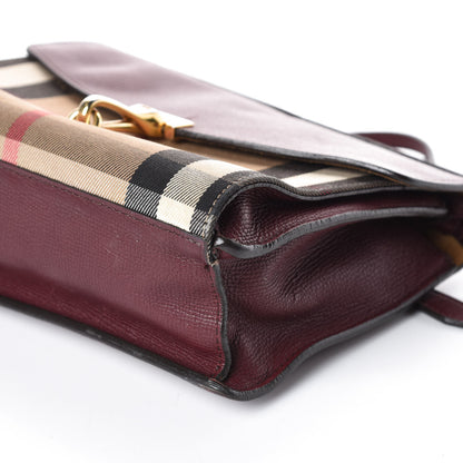 Burberry Derby Calfskin House Check Small Macken Crossbody Bag Mahogany Red 14 of 14