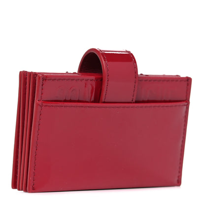 Christian Dior Patent Calfskin 30 Montaigne Gusseted Card Holder Red 3 of 9
