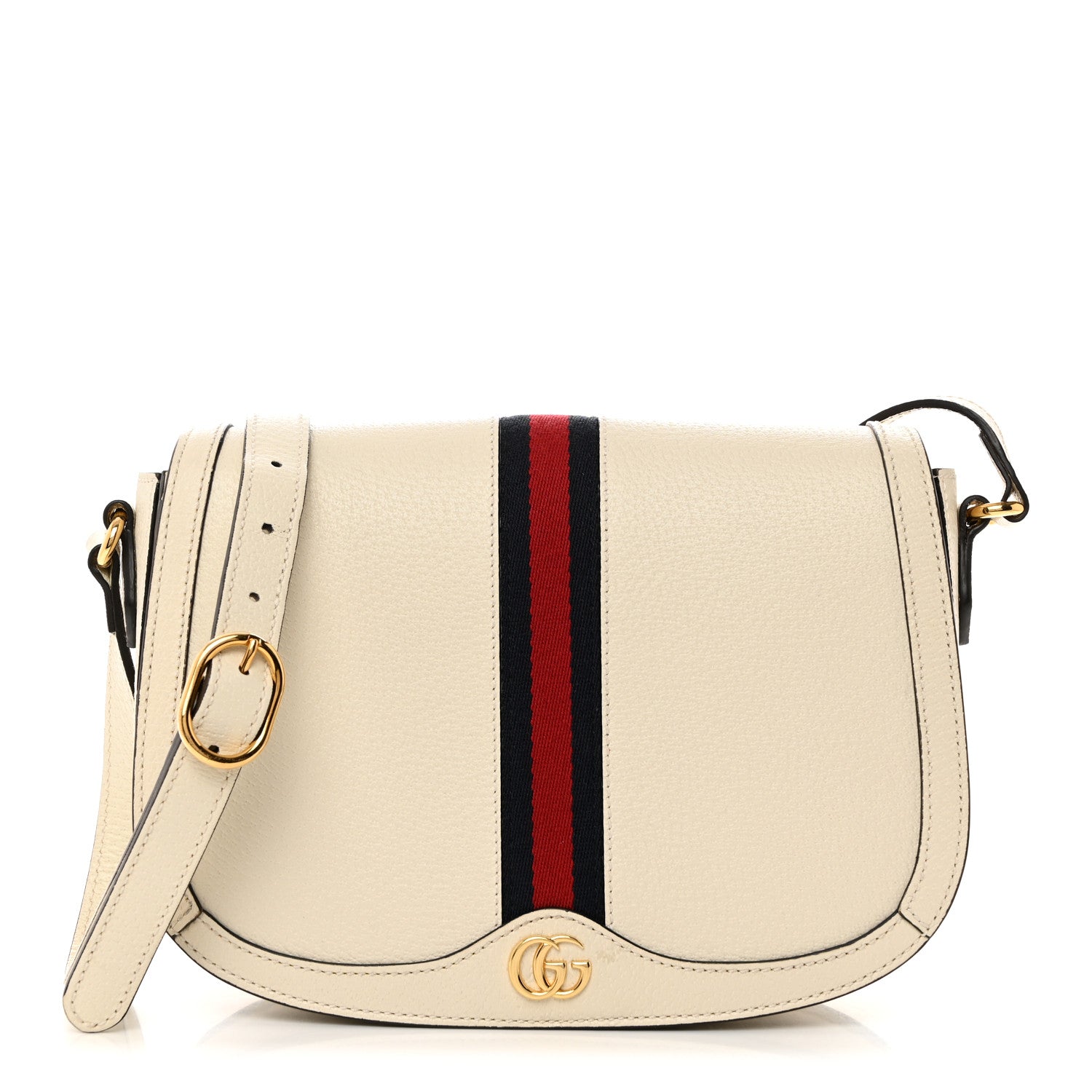 Gucci Textured Calfskin Small Ophidia Flap Messenger Bag Mystic White 1 of 13