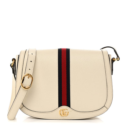 Gucci Textured Calfskin Small Ophidia Flap Messenger Bag Mystic White 1 of 13