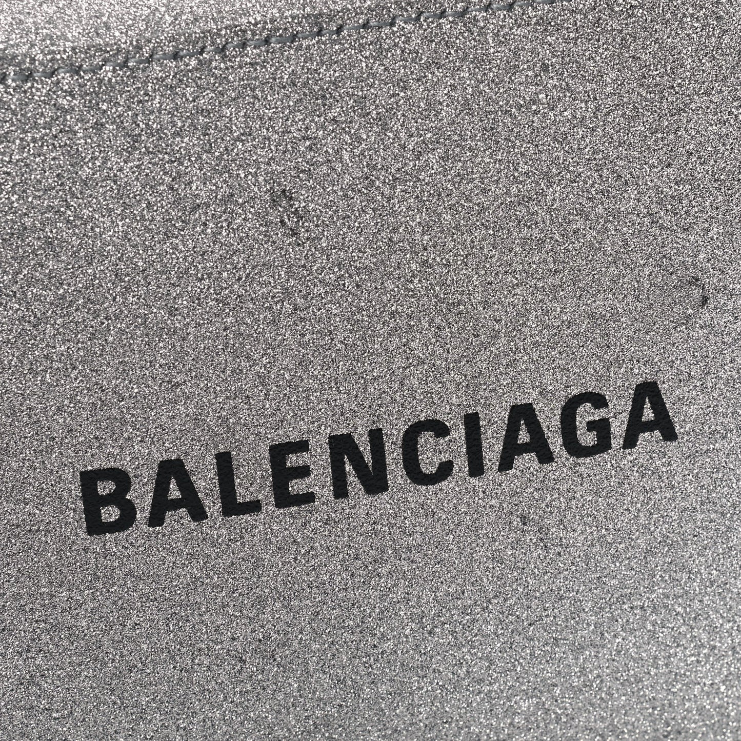 Glitter Calfskin Logo XS Everyday Camera Bag Silver