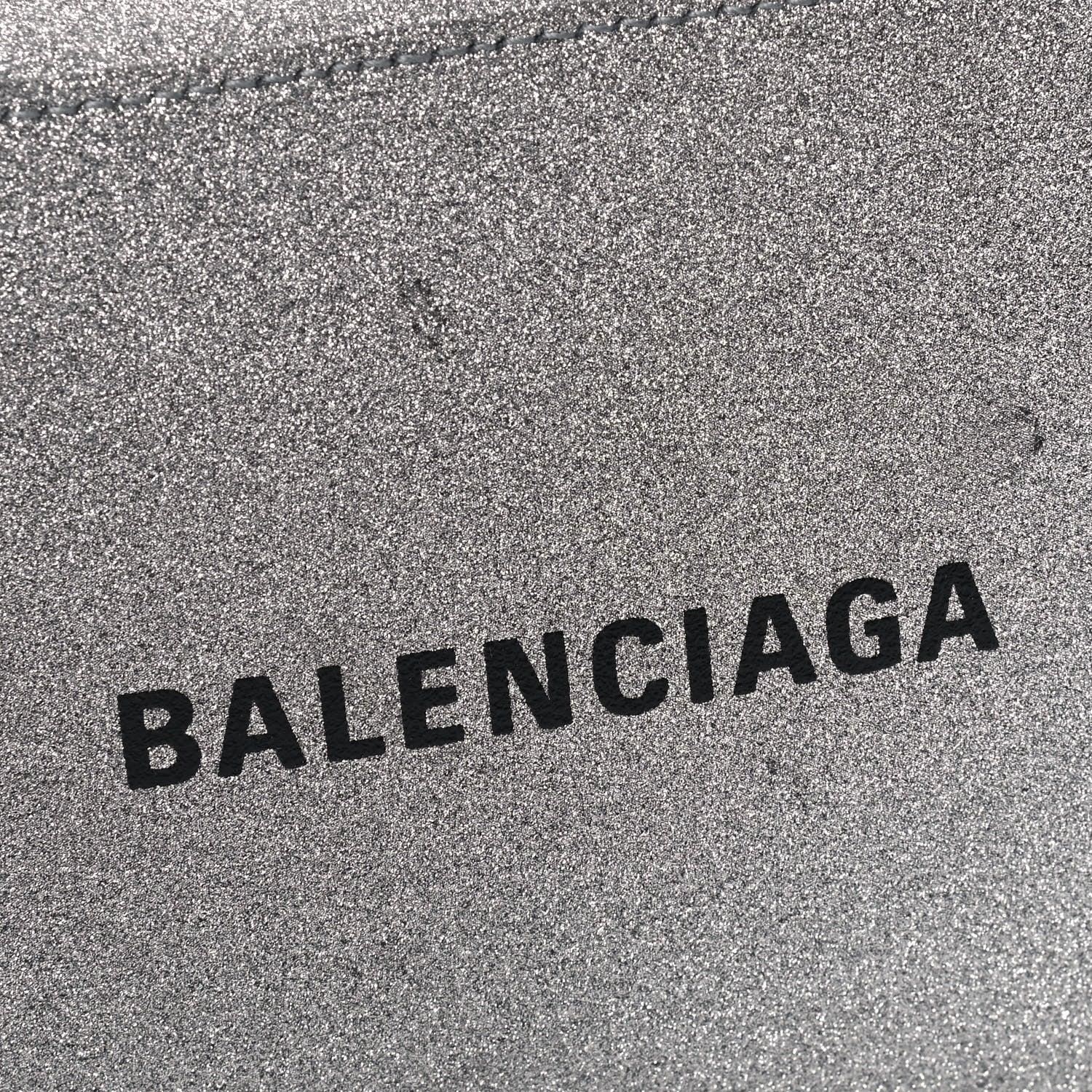 Balenciaga Glitter Calfskin Logo XS Everyday Camera Bag Silver 5 of 5