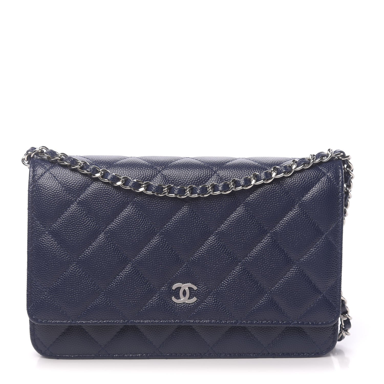 Chanel Caviar Quilted Wallet On Chain WOC Blue 1 of 14