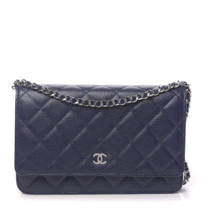 Chanel Caviar Quilted Wallet On Chain WOC Blue 1 of 14