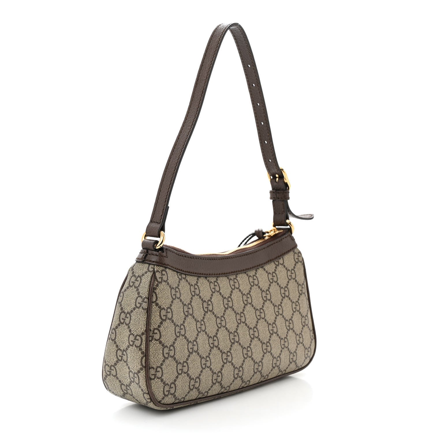 Gucci GG Supreme Monogram Textured Dollar Calfskin Small Ophidia Hobo Beige Ebony New Acero 3 of 11