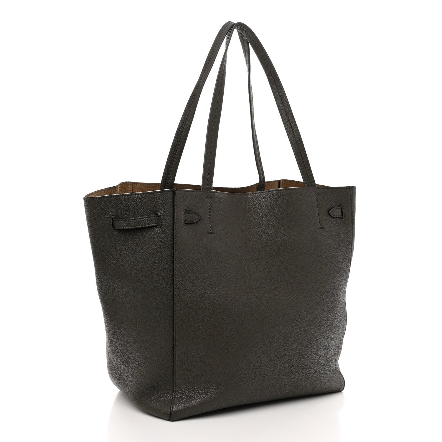 Celine Soft Grained Calfskin Small Belt Cabas Phantom Army Green 3 of 12