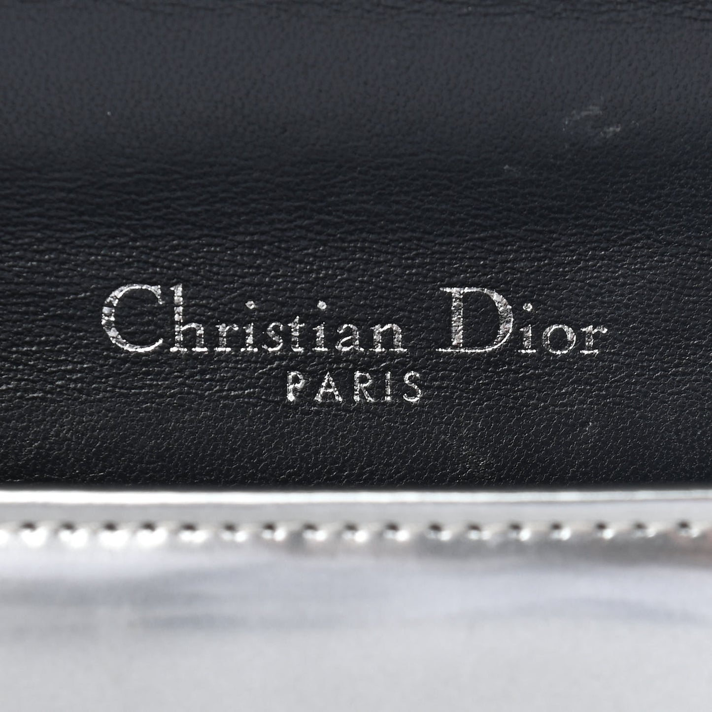 Metallic Patent Micro-Cannage Mini Diorama Flap Bag Silver