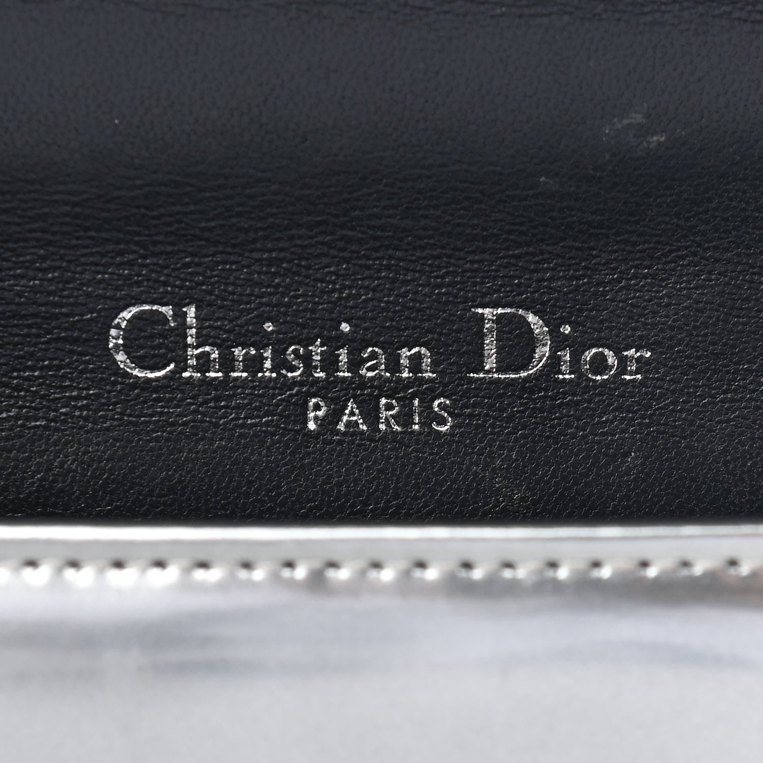 Christian Dior Metallic Patent Micro-Cannage Mini Diorama Flap Bag Silver 5 of 9