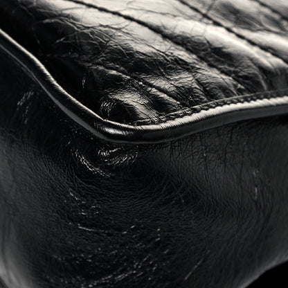 Saint Laurent Crinkled Calfskin Matelasse Monogram Large Niki Chain Satchel Black 11 of 12